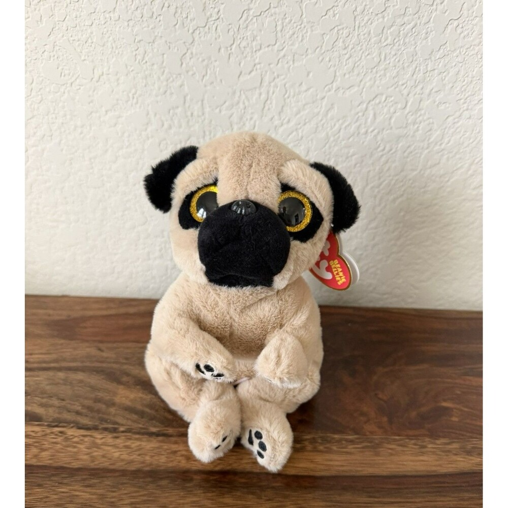 TY BEANIE BELLIES IZZY THE PUG PUPPY 6" PLUSH NWT (ML26)